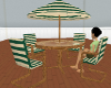 beige/green patio table