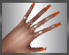 Orange Silver Nails+Ring