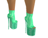 Green peep toe platforms