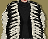 Cream Black Fur Jacket