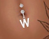 Letter W Belly Ring