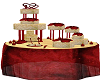 red and gold wedding cak