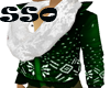 Snow scarf@ green jacket