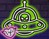 Neon Alien Space Ship