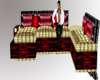 red-golden sofa