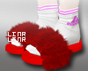 Ⓛ Red Fuzzy Slippers