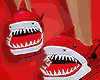 Red Shark Slippers F