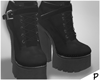 P| Black Boot Heels M