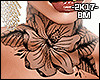 BM| Flower Neck Tattoo