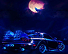 Wolf Car Neon Background