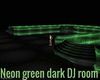 Neon green dark DJ room