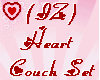 (IZ) Heart Couch Set Red