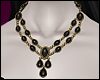 \/ Onyx Necklace ~ Gold