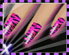 hot pink zebra nails