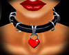 RED HEART LEATHER CHOKER
