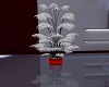 Silver plant red vase