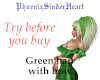Green hair w/- bow