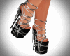 Black Silver Straps Heel