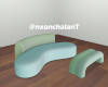 Minty Pastel Cloud Couch