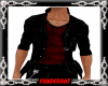 veste noir top rouge