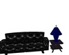 Sapphire and black couch