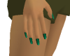 Green Dainty Hand Nails
