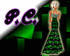 (DF) BLK/GRN Swirl Gown