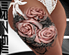 leg tattoo roses