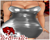 (A) Silver Vinyl Dress