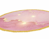 pink and gold round rug