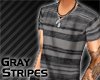 Gray Stripe V-Neck