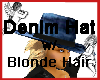 Denim Hat w Blonde Hair