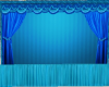 Stage With Blue Curtains