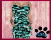 [K] Teal leapard dress