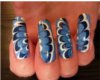 blue fan nails