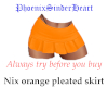 Nix orange pleated skirt