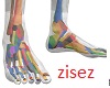 Rainbow skeleton feet