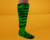 Green Tiger Stripe Socks TALL (M)