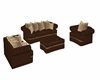 BROWN COUCH SET