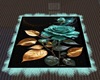 Teal Rose Rug