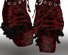 red printed boots