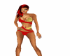 red and gold swimsuit