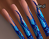 q! blue flame nails