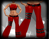 Red Leather Belted Flare