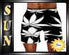 [SUN] Weed blk-wh Trunks