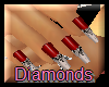 "D"RED Diamonds Nails