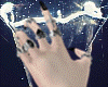 Black Nails With Rings