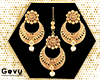 Gold Tikka+Earrings Set