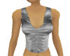Silver rouched silk top