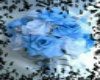 brides blue flowers.